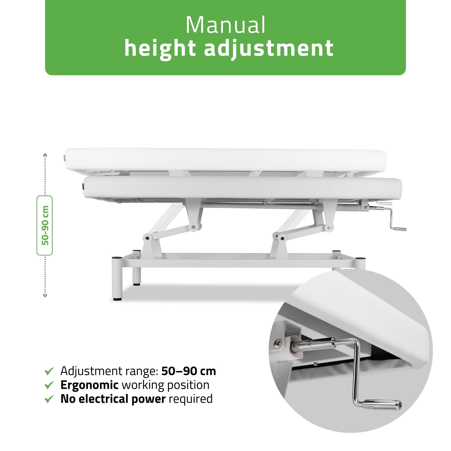 VIGO 1 Stationary  massage table with manual height adjustment - white