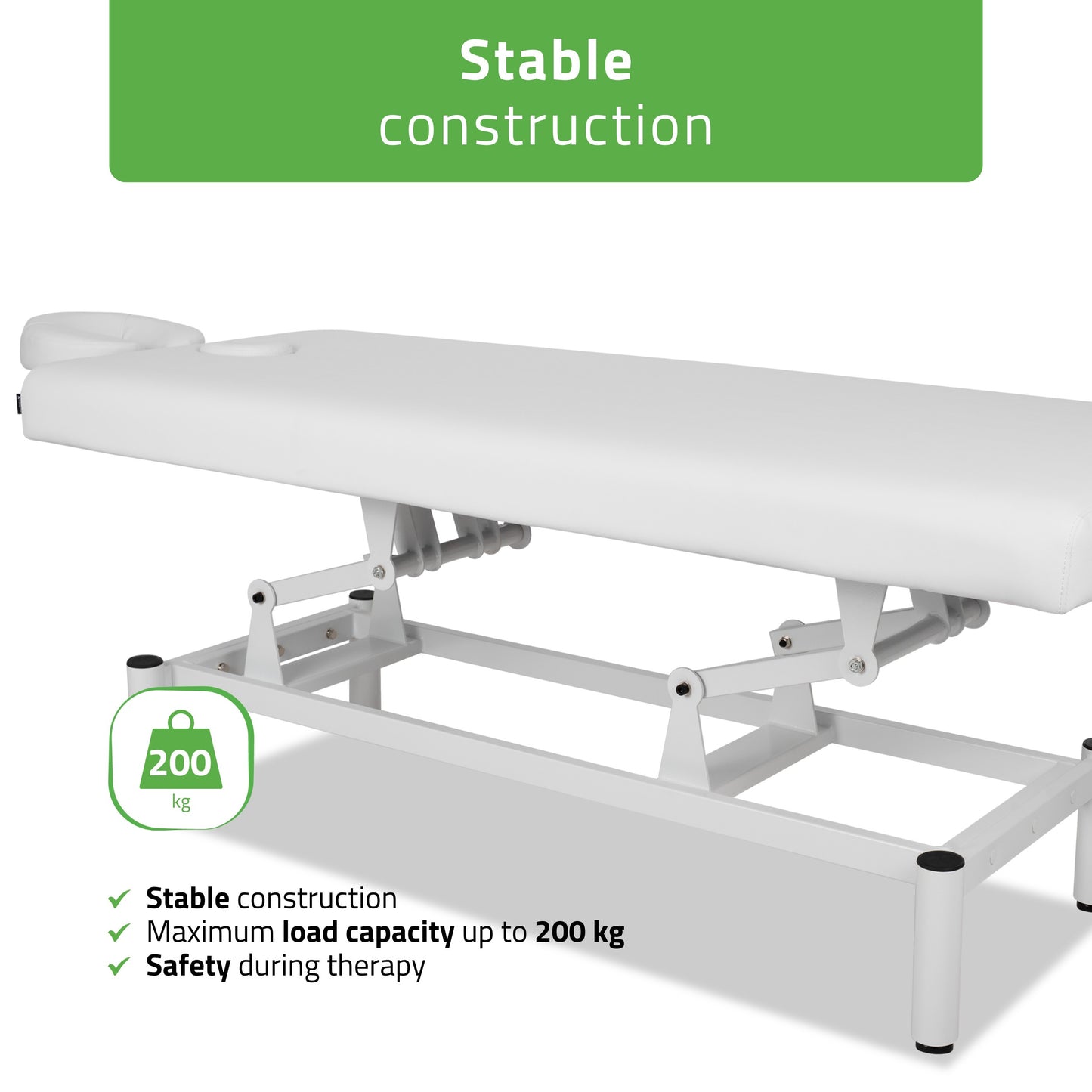 VIGO 1 Stationary  massage table with manual height adjustment - white