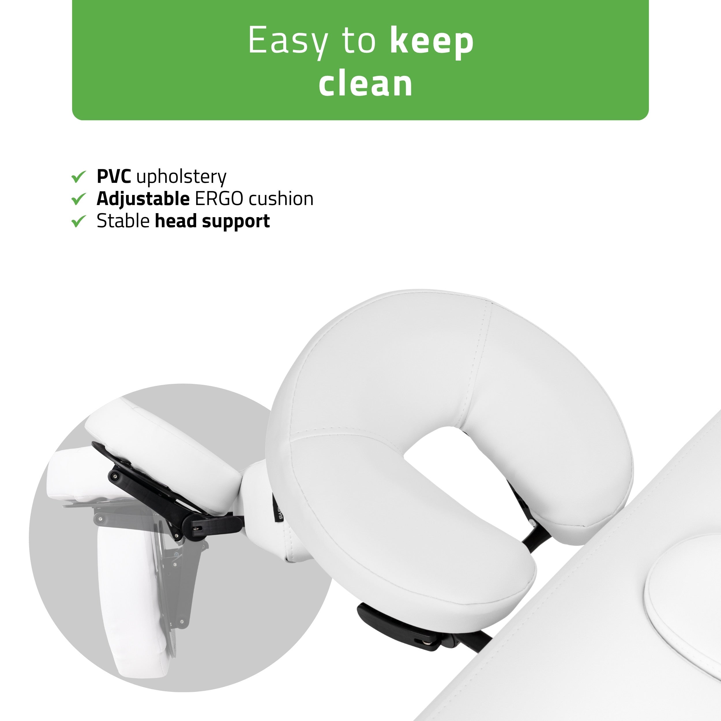 VIGO 1 Stationary  massage table with manual height adjustment - white
