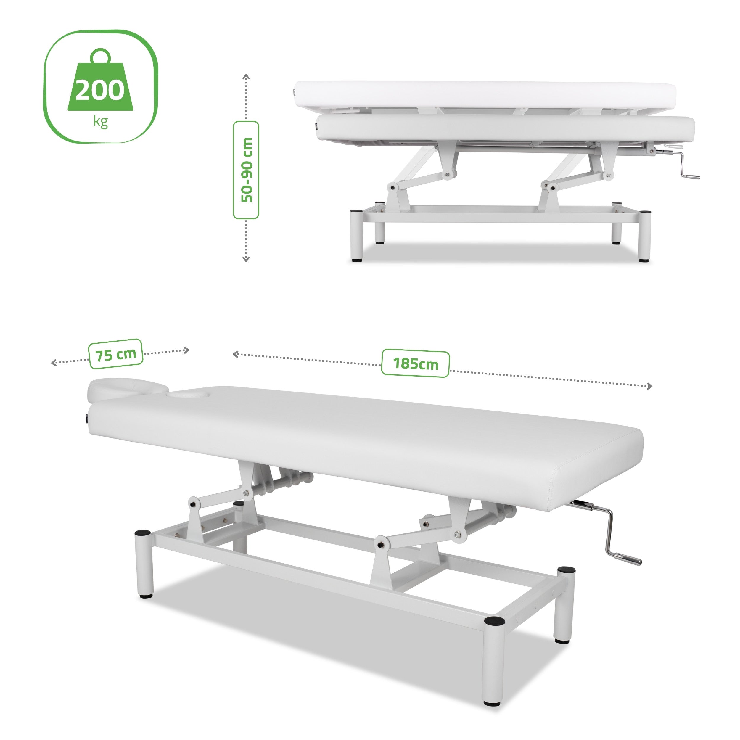 VIGO 1 Stationary  massage table with manual height adjustment - white