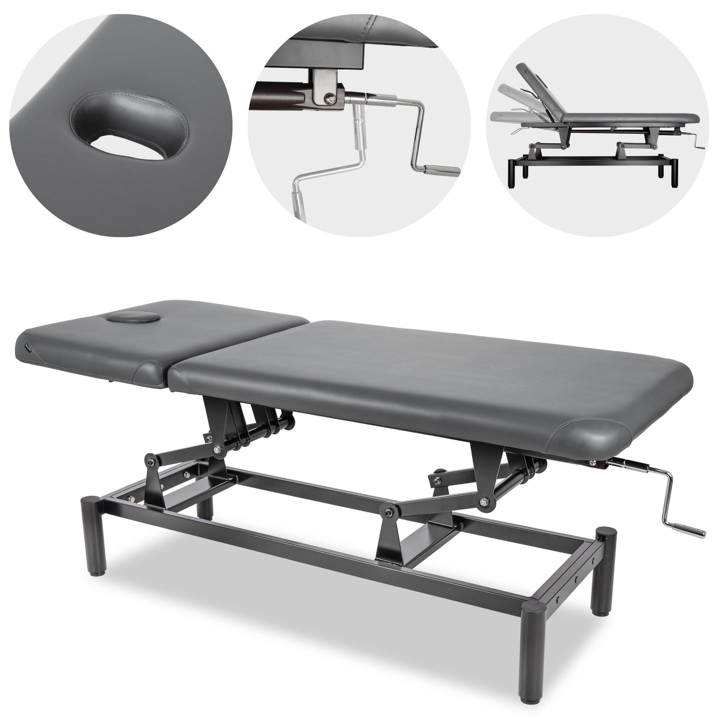 VIGO 2 Stationary massage table with adjustable backrest - dark gray