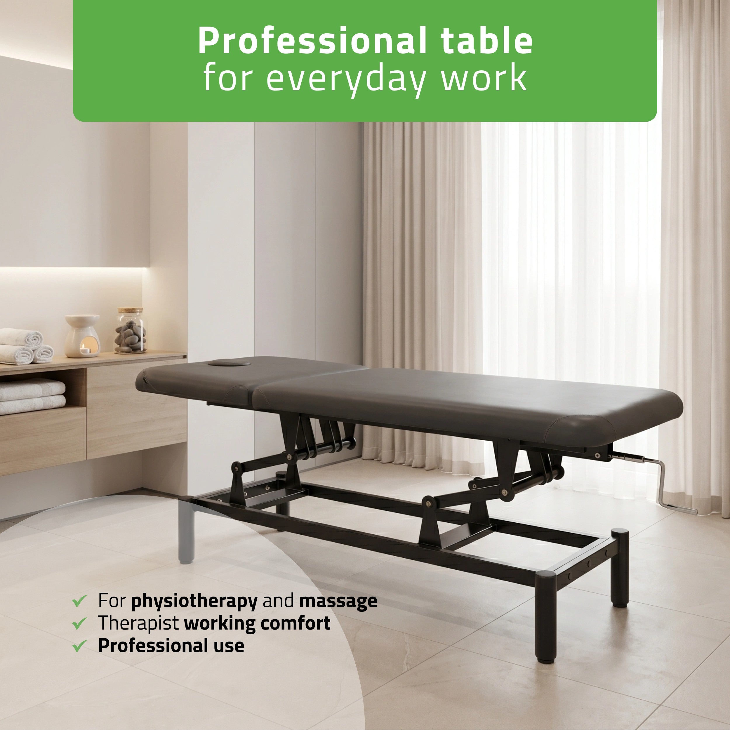 VIGO 2 Stationary massage table with adjustable backrest - dark gray