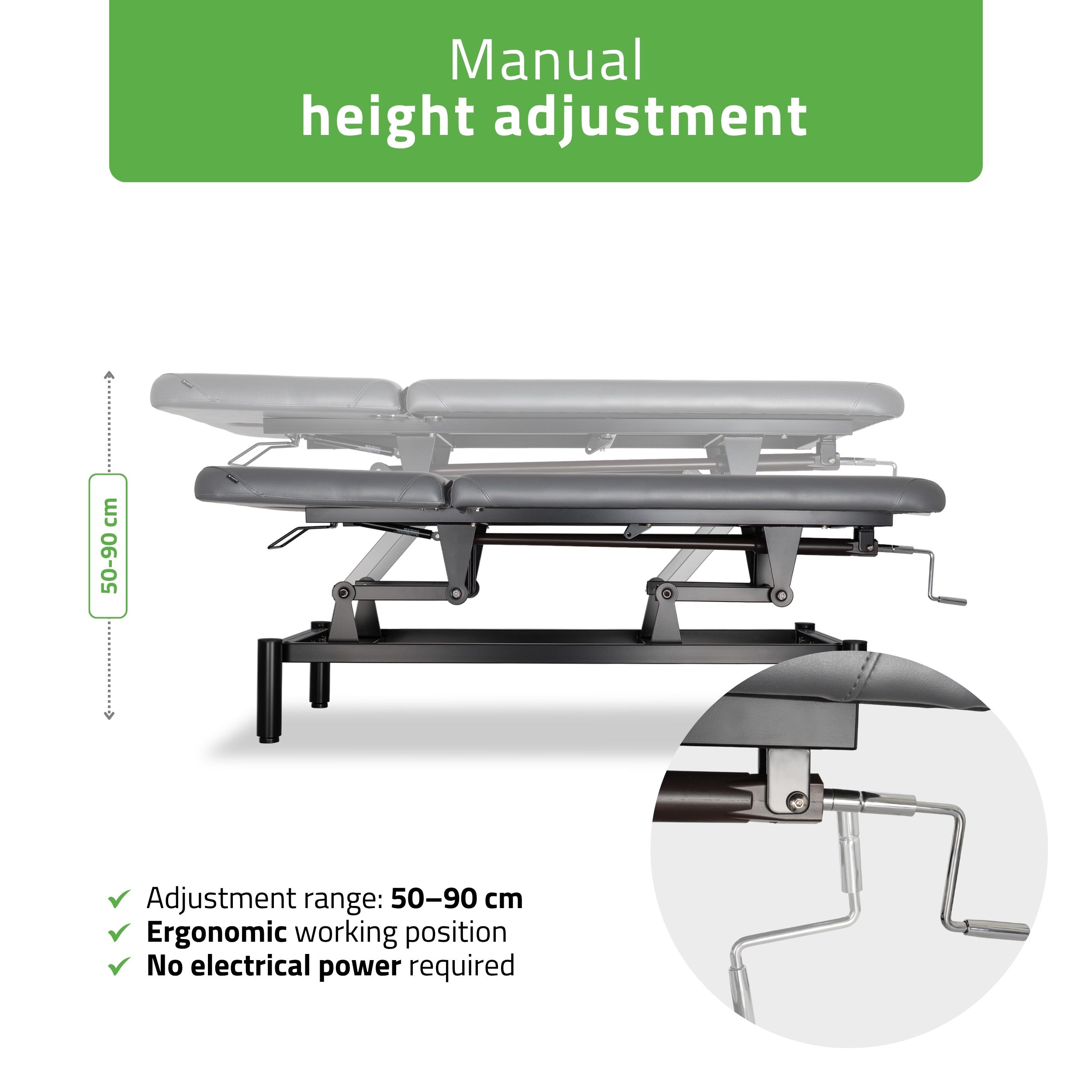 VIGO 2 Stationary massage table with adjustable backrest - dark gray