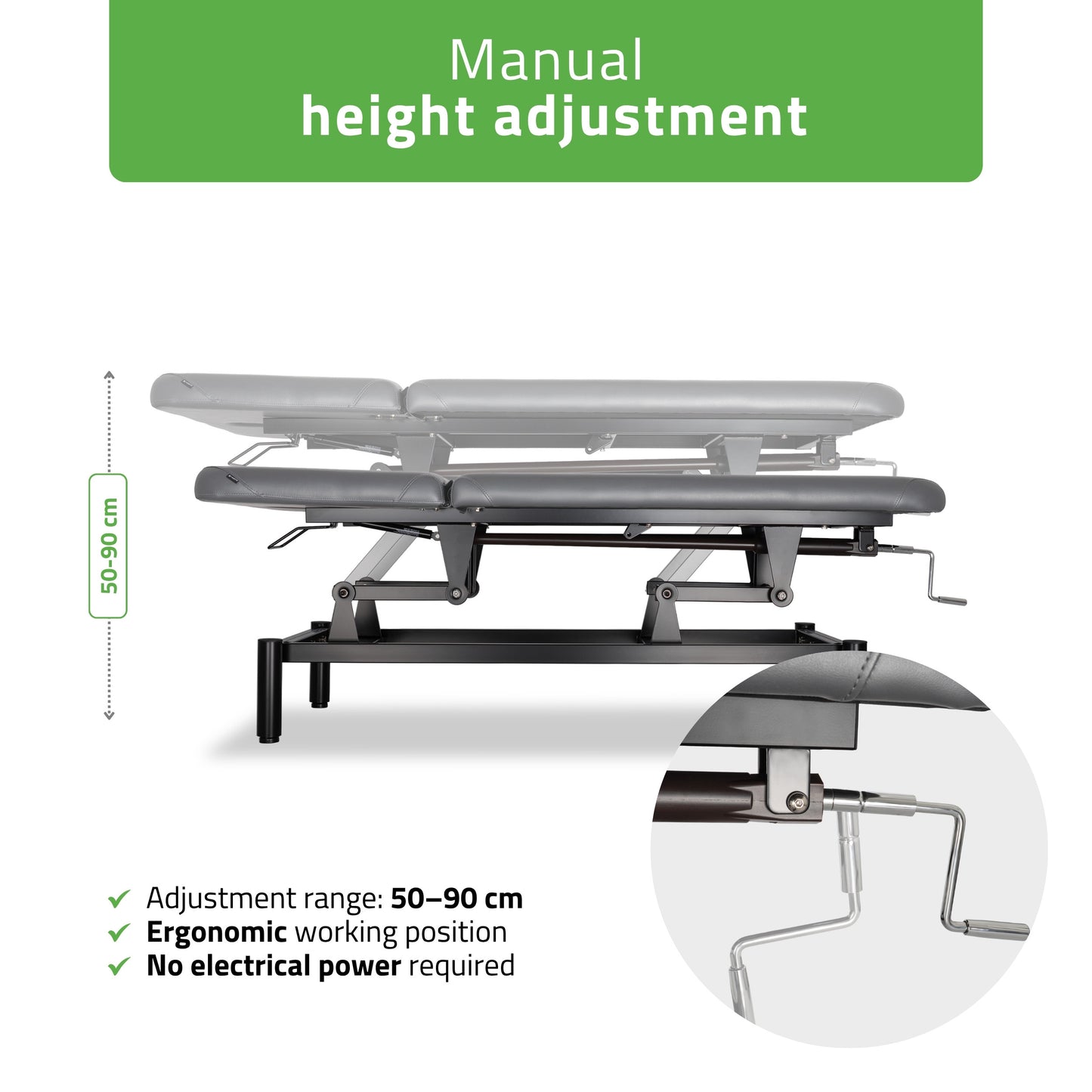 VIGO 2 Stationary massage table with adjustable backrest - dark gray