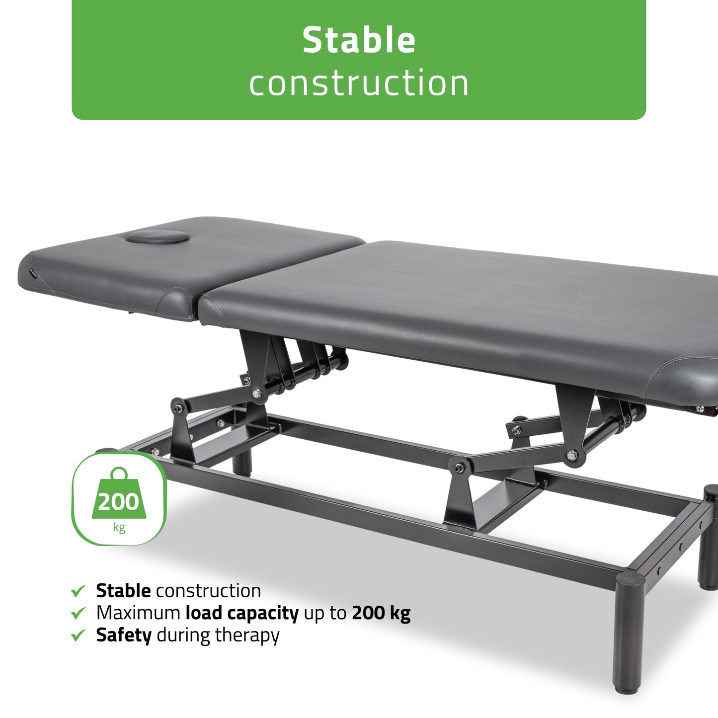 VIGO 2 Stationary massage table with adjustable backrest - dark gray