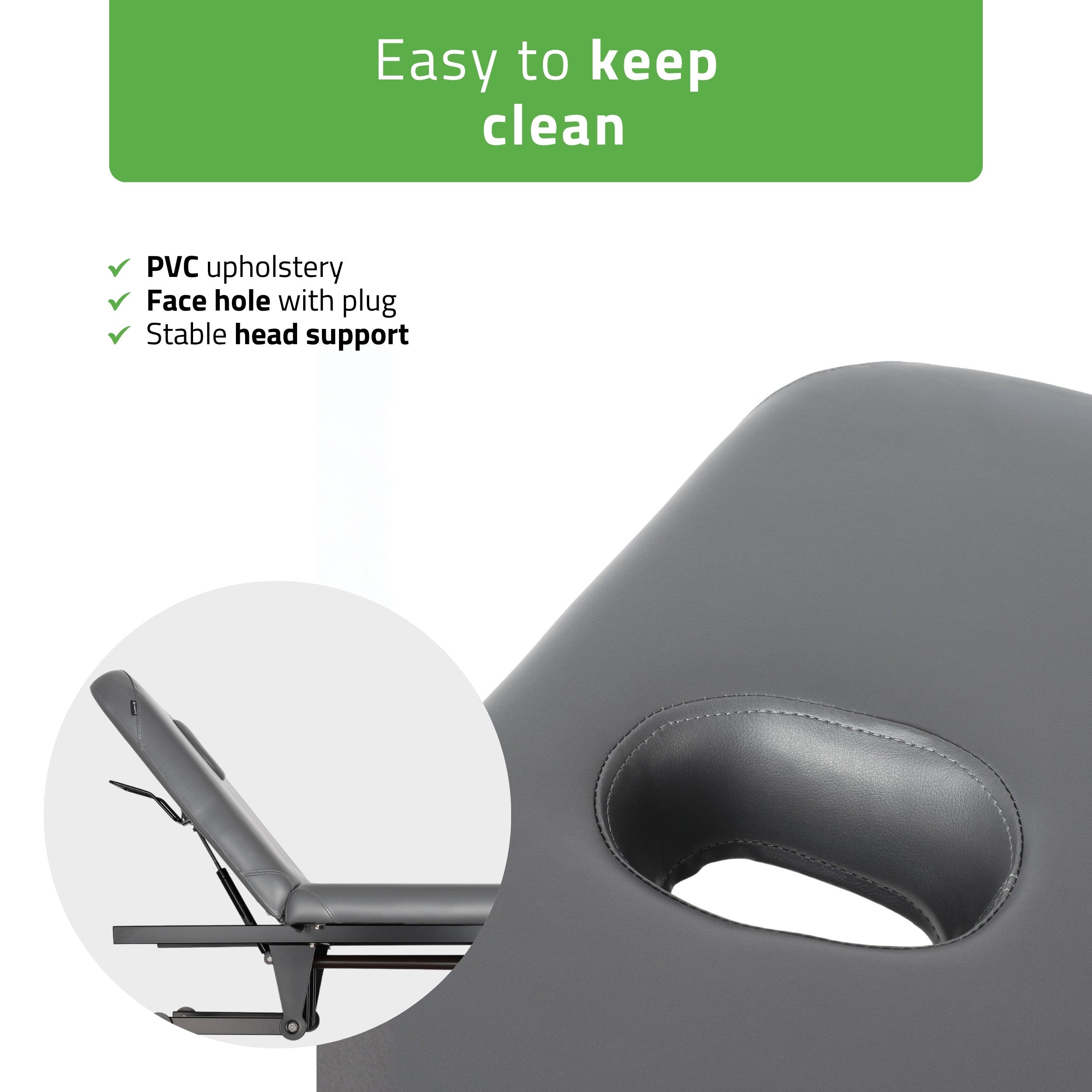 VIGO 2 Stationary massage table with adjustable backrest - dark gray