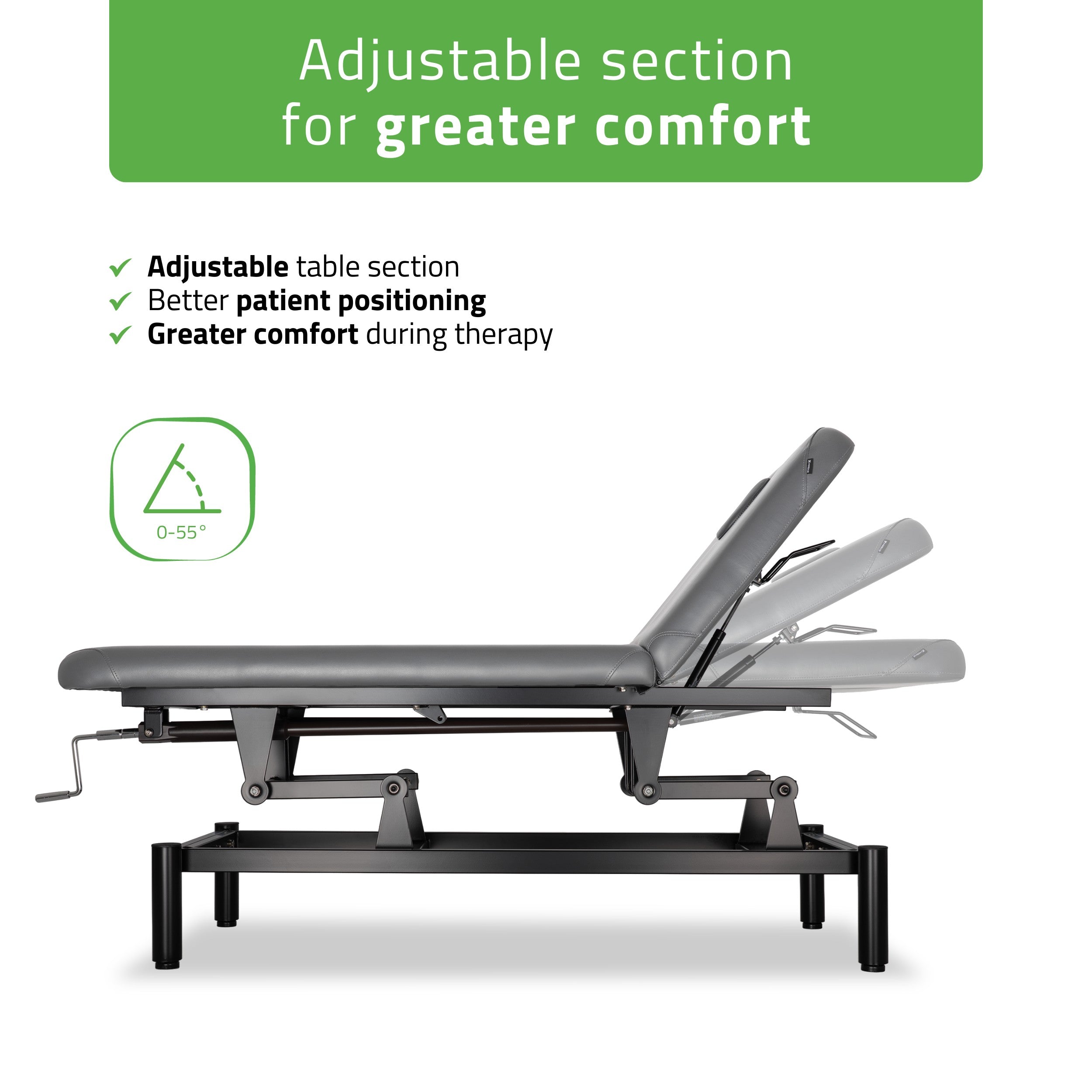 VIGO 2 Stationary massage table with adjustable backrest - dark gray