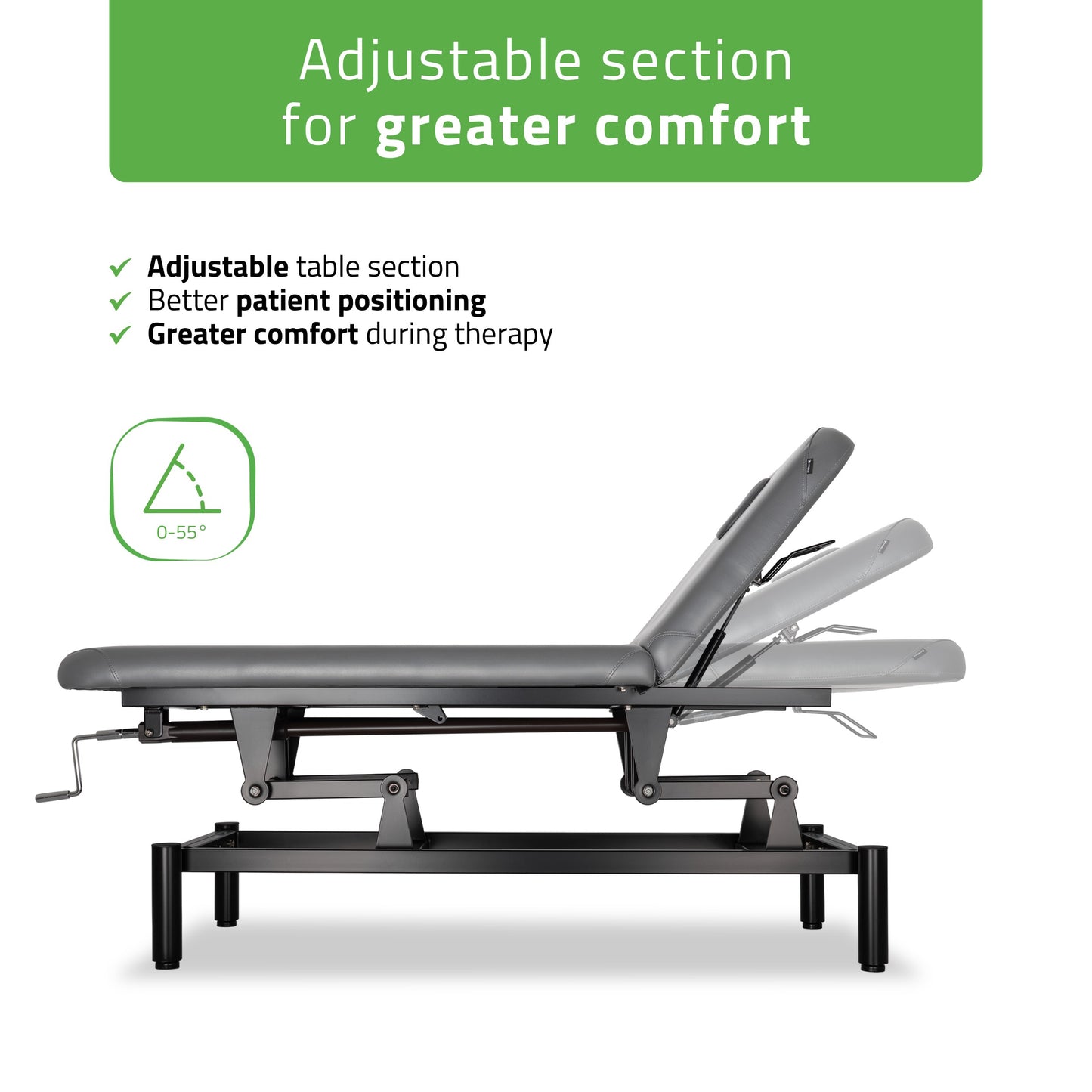 VIGO 2 Stationary massage table with adjustable backrest - dark gray
