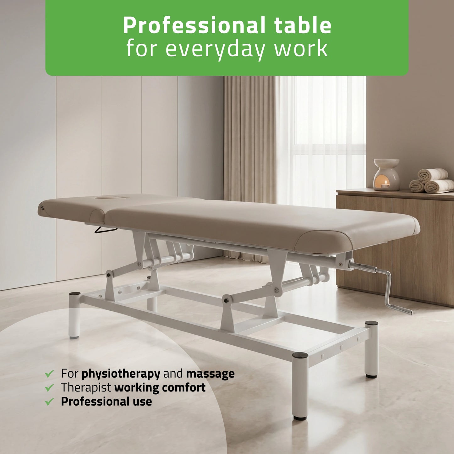 VIGO 2 Stationary massage table with adjustable backrest - light gray
