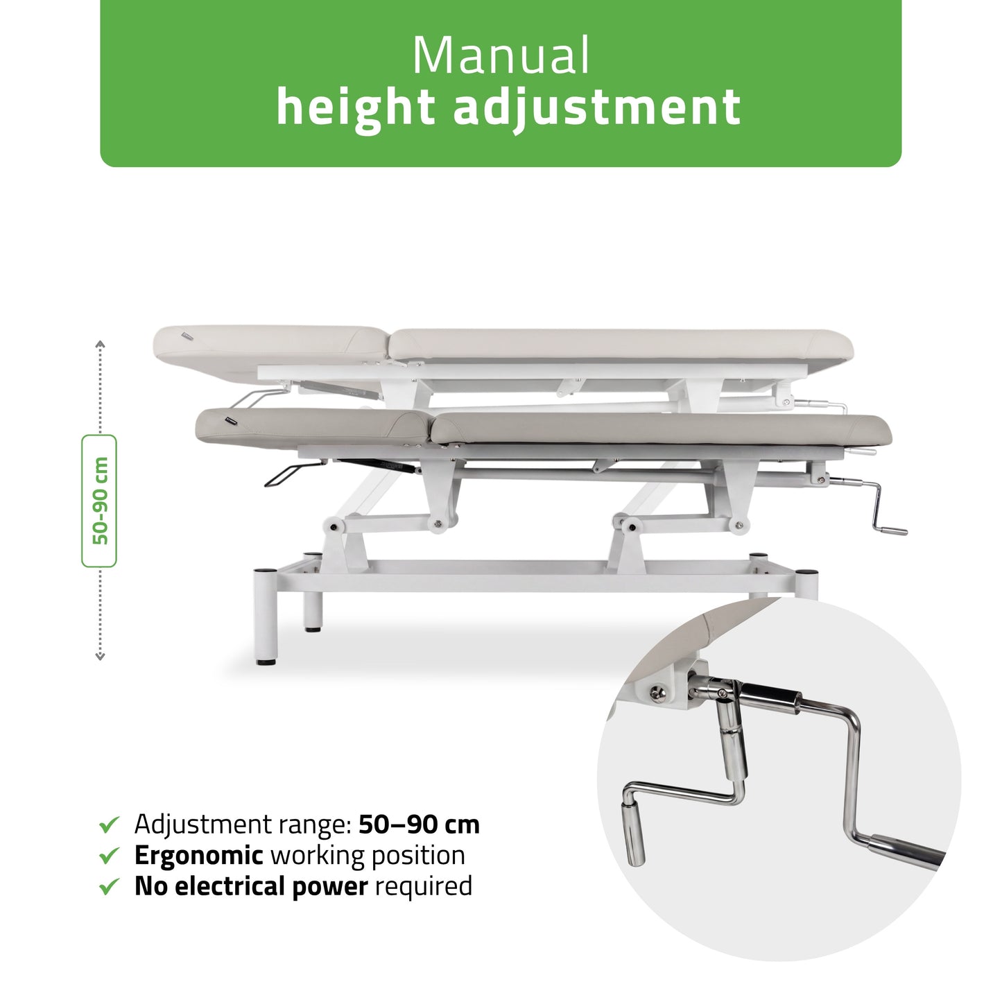 VIGO 2 Stationary massage table with adjustable backrest - light gray
