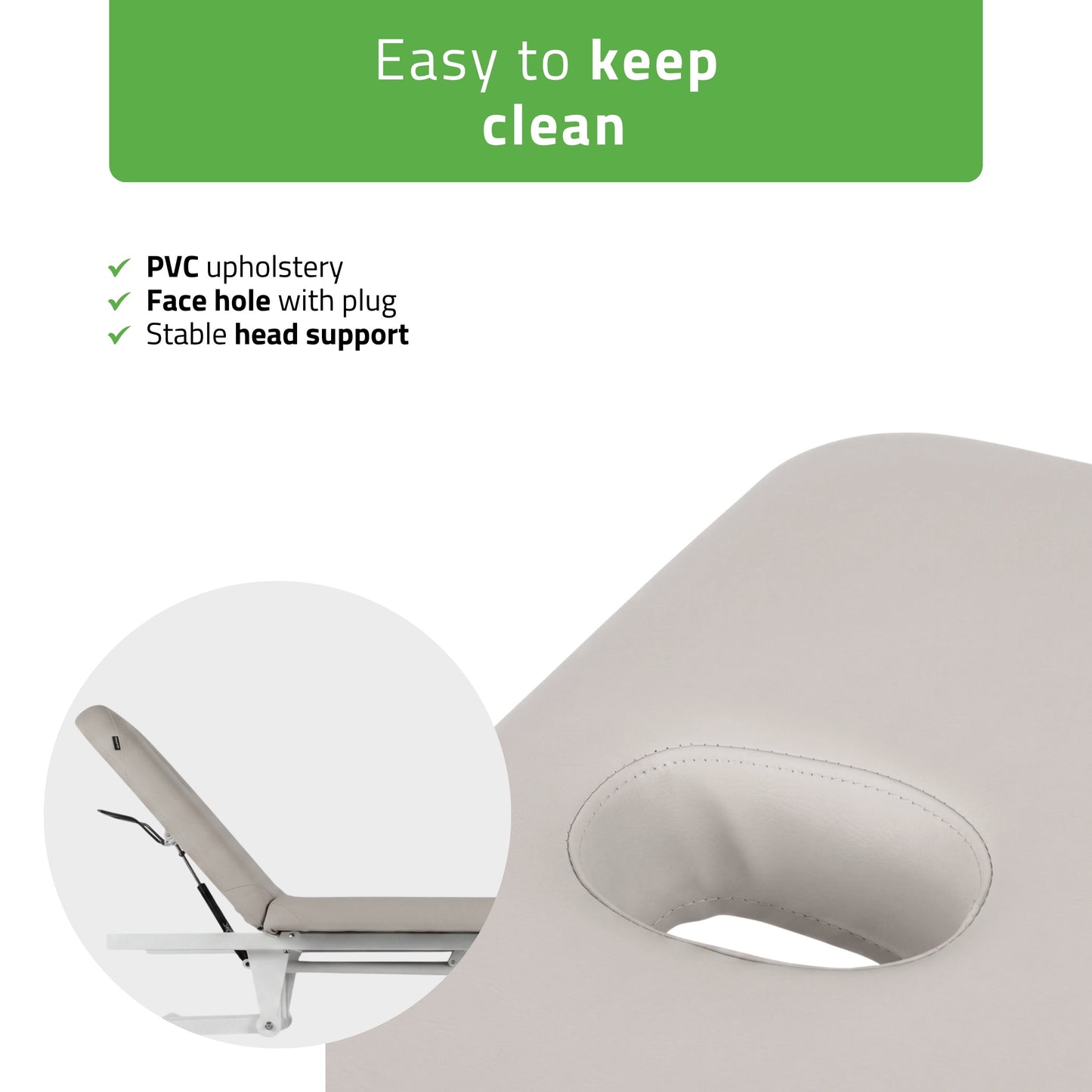 VIGO 2 Stationary massage table with adjustable backrest - light gray
