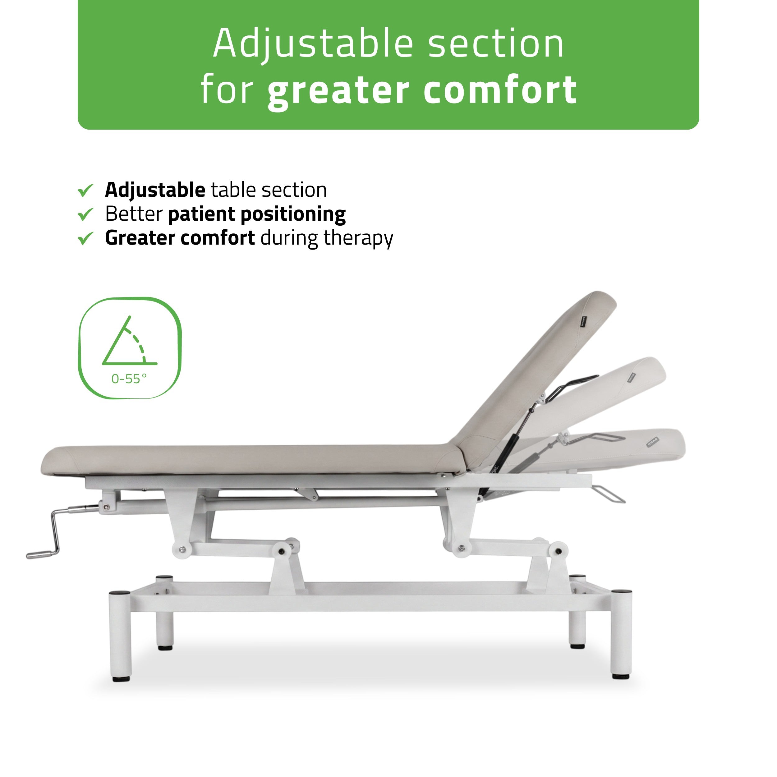 VIGO 2 Stationary massage table with adjustable backrest - light gray
