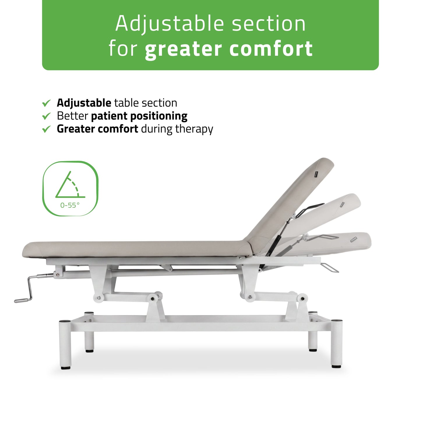 VIGO 2 Stationary massage table with adjustable backrest - light gray