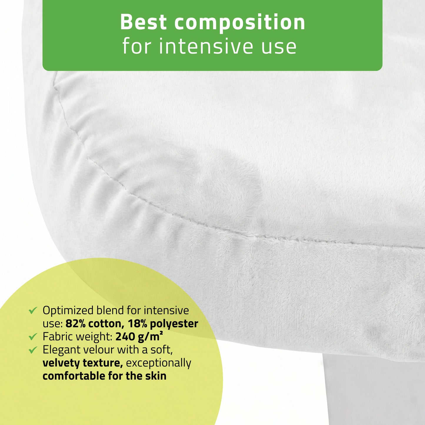 White velour fitted sheet ETERNA | Habys