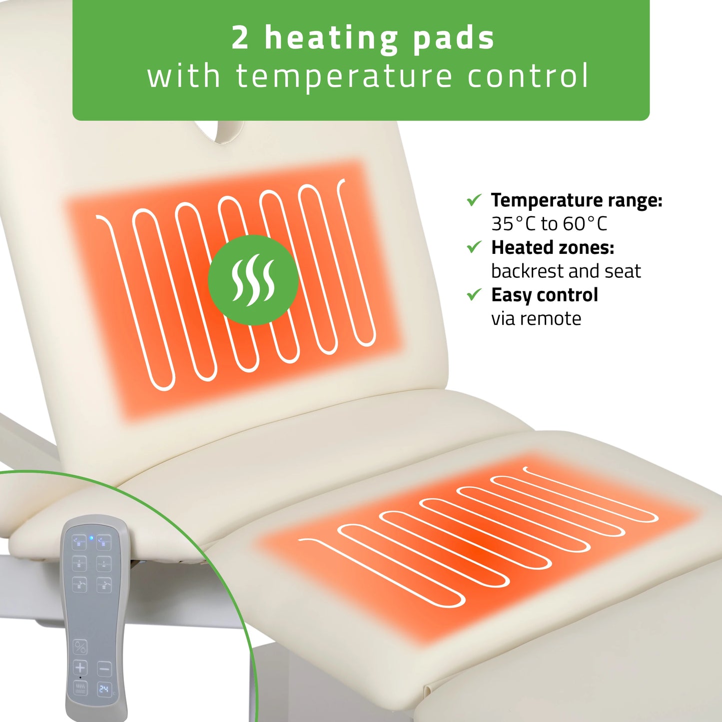 Serenity PRO 4 electric heated beauty bed for massage and SPA treatments