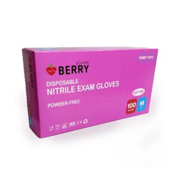 Nitrile gloves, powder-free, PINK M, pink, 100 pieces, Berry®