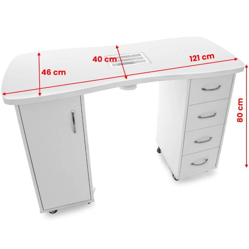 Маникюрный стол с пылесборником CABINETS WHITE
