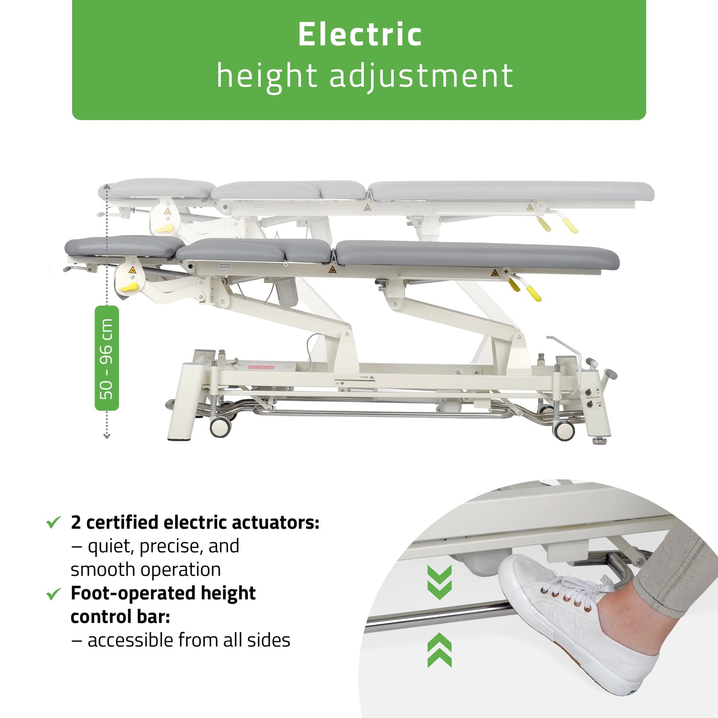 Elektrické masážní a fyzioterapeutické lehátko Proxima X7 Touch Core, šedá