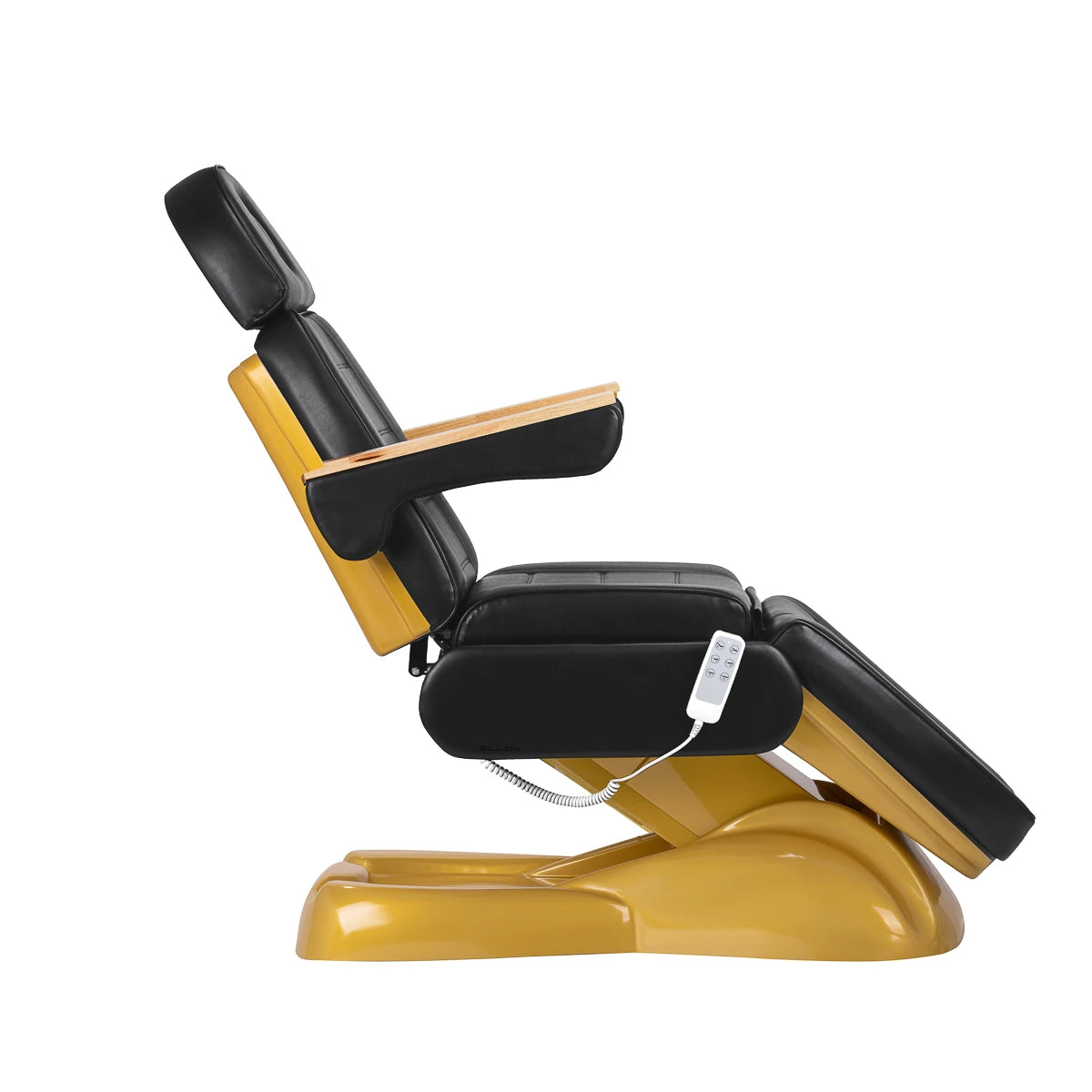 Kosmetoloģijas krēsls - kušete SILLON LUX 273b, 3 motori, zeltaini-melna