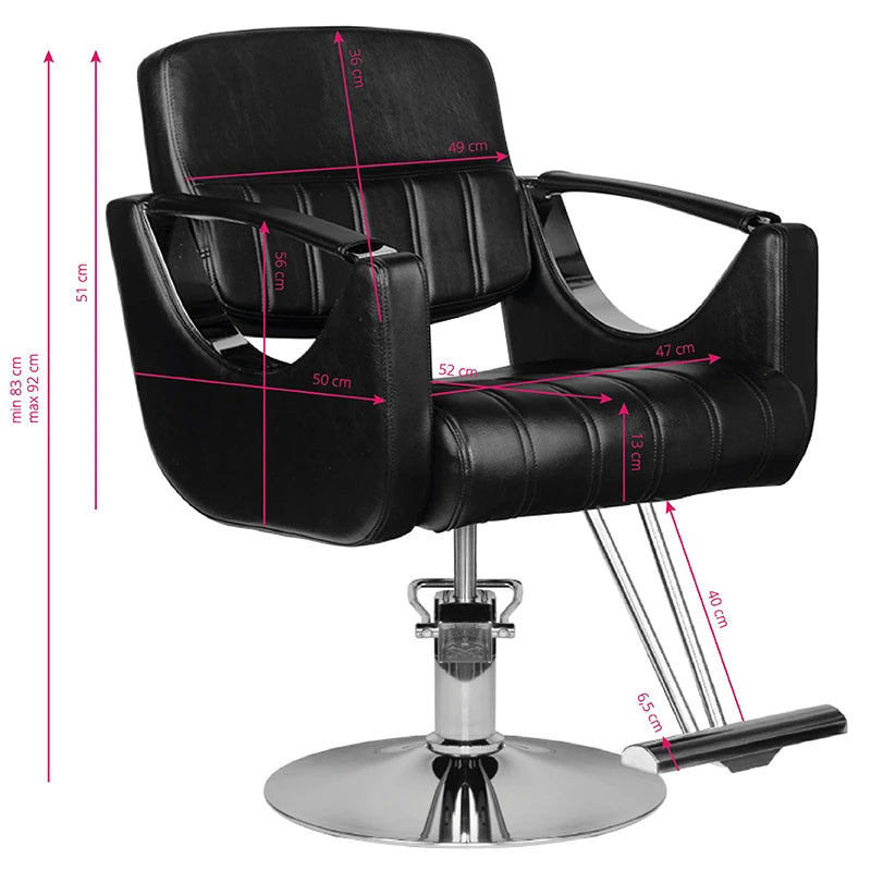 Hair System Frizētavas krēsls HS52, melns