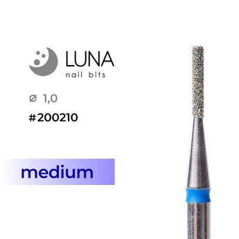 Diamond Cylinder Nail Drill Bit, 1.0mm-6mm, Blue (Medium Grit)