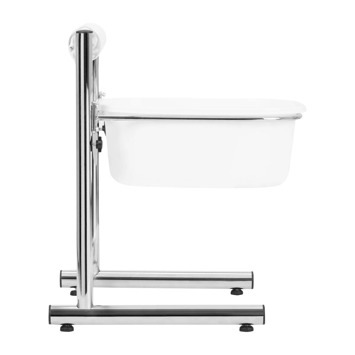 Pedicure tray with adjustable height, chrome