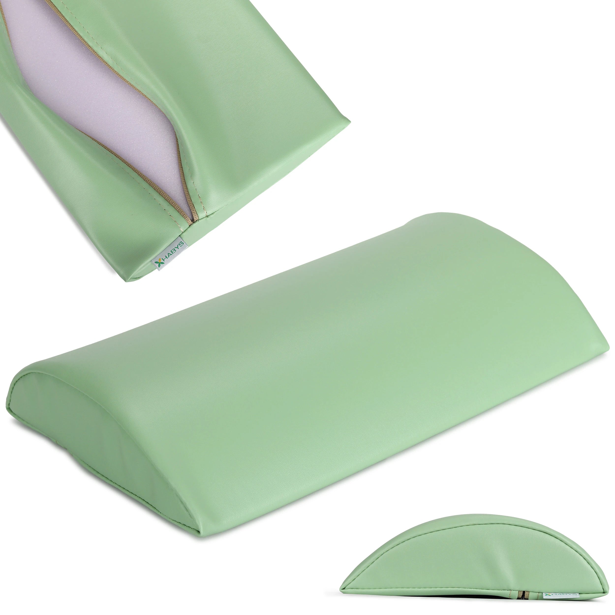 Semi Round Bolster Lumbar 40x25x7 Soft K022, Grün