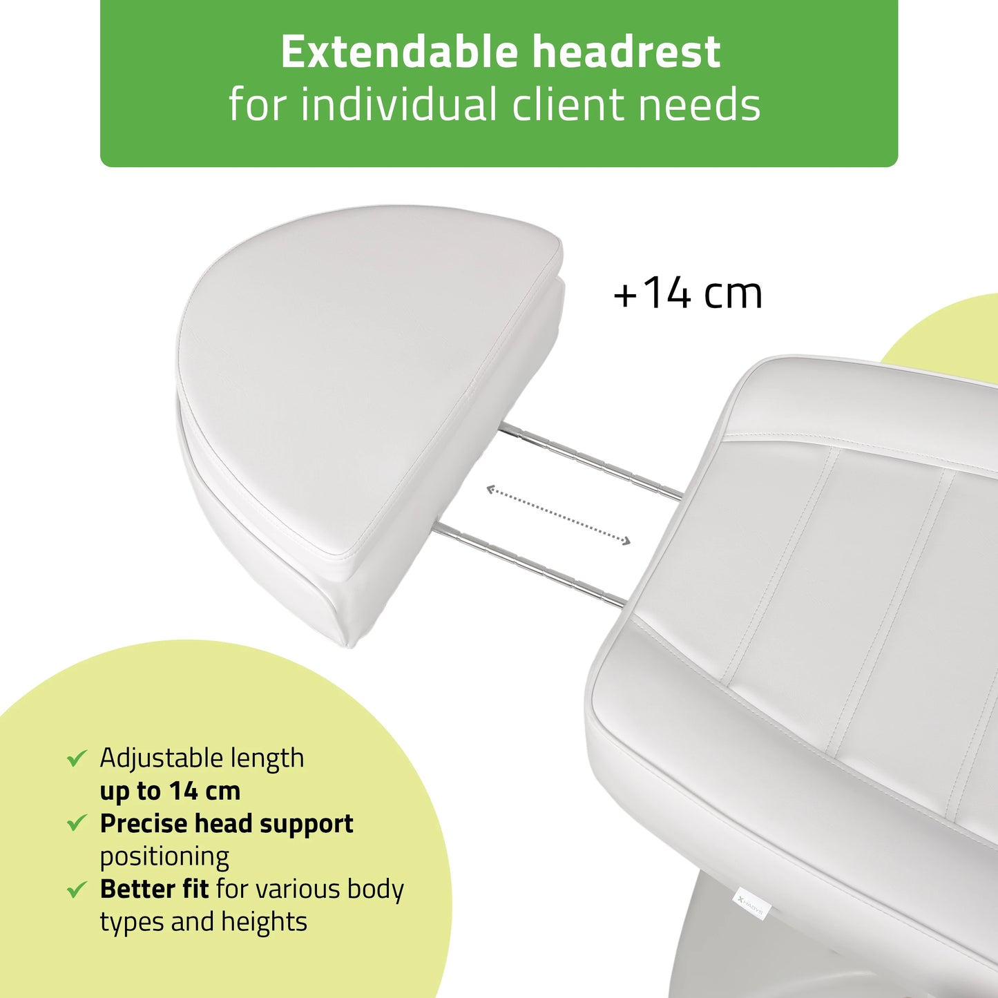 Elektriskā kosmetoloģijas krēsls - kušete Leo PRO 4 Comfy Base k501, balta