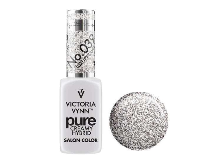 Hibridinis nagų lakas 039 Luxury Silver PURE, 8 ml