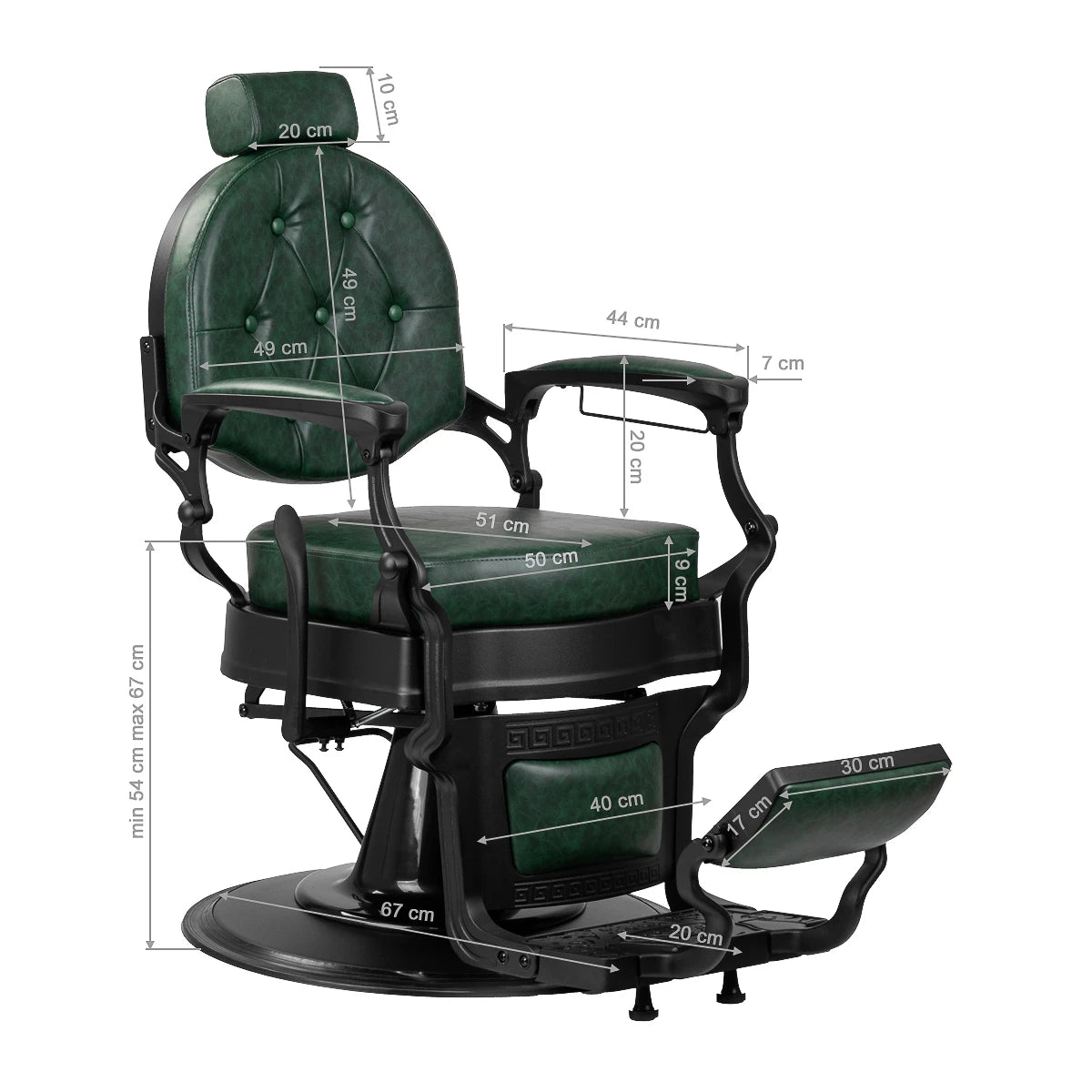 Barber chair Gabbiano President green