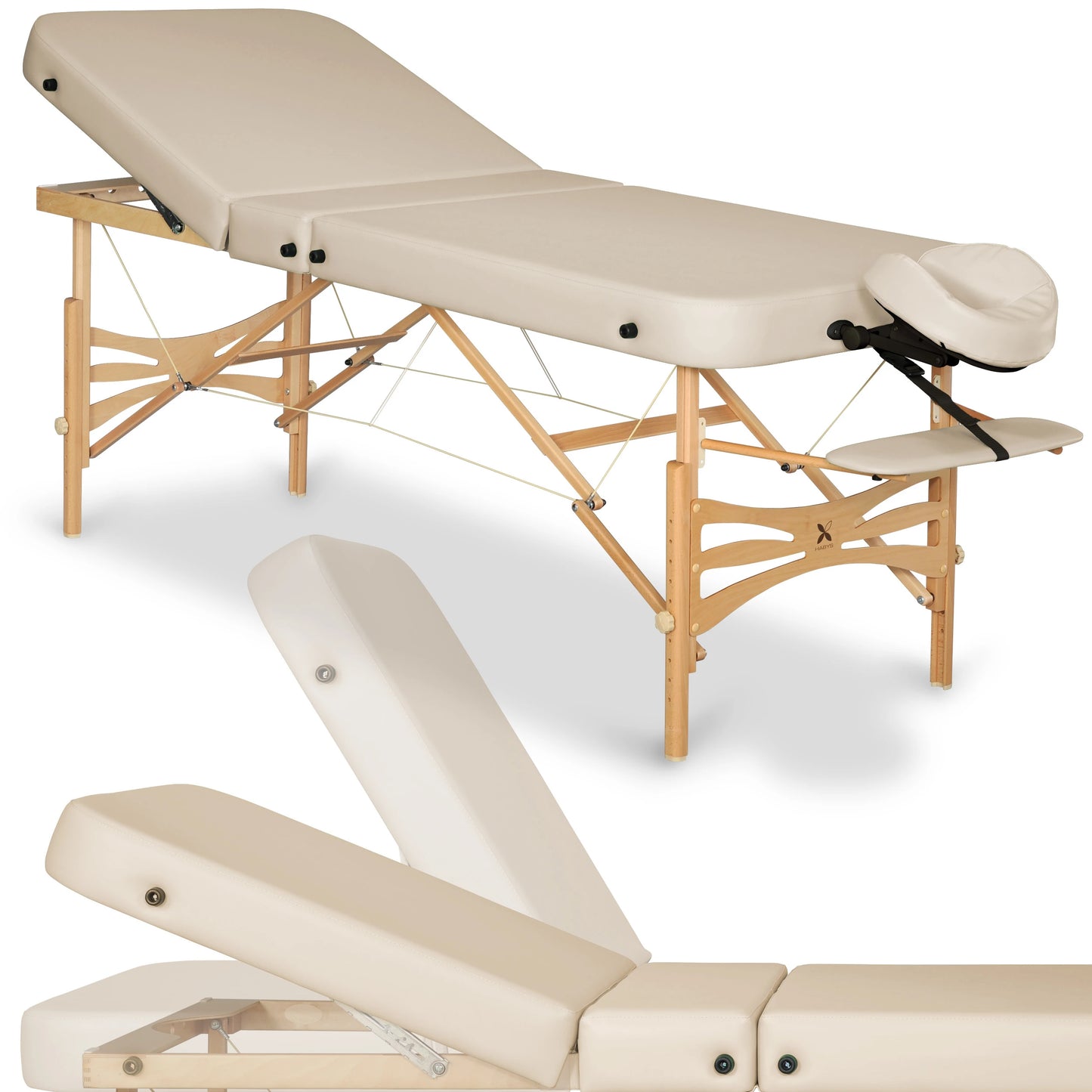 Massagetafel Gallo Plus Light Wood 76 Vinyl Flex K033, Beige