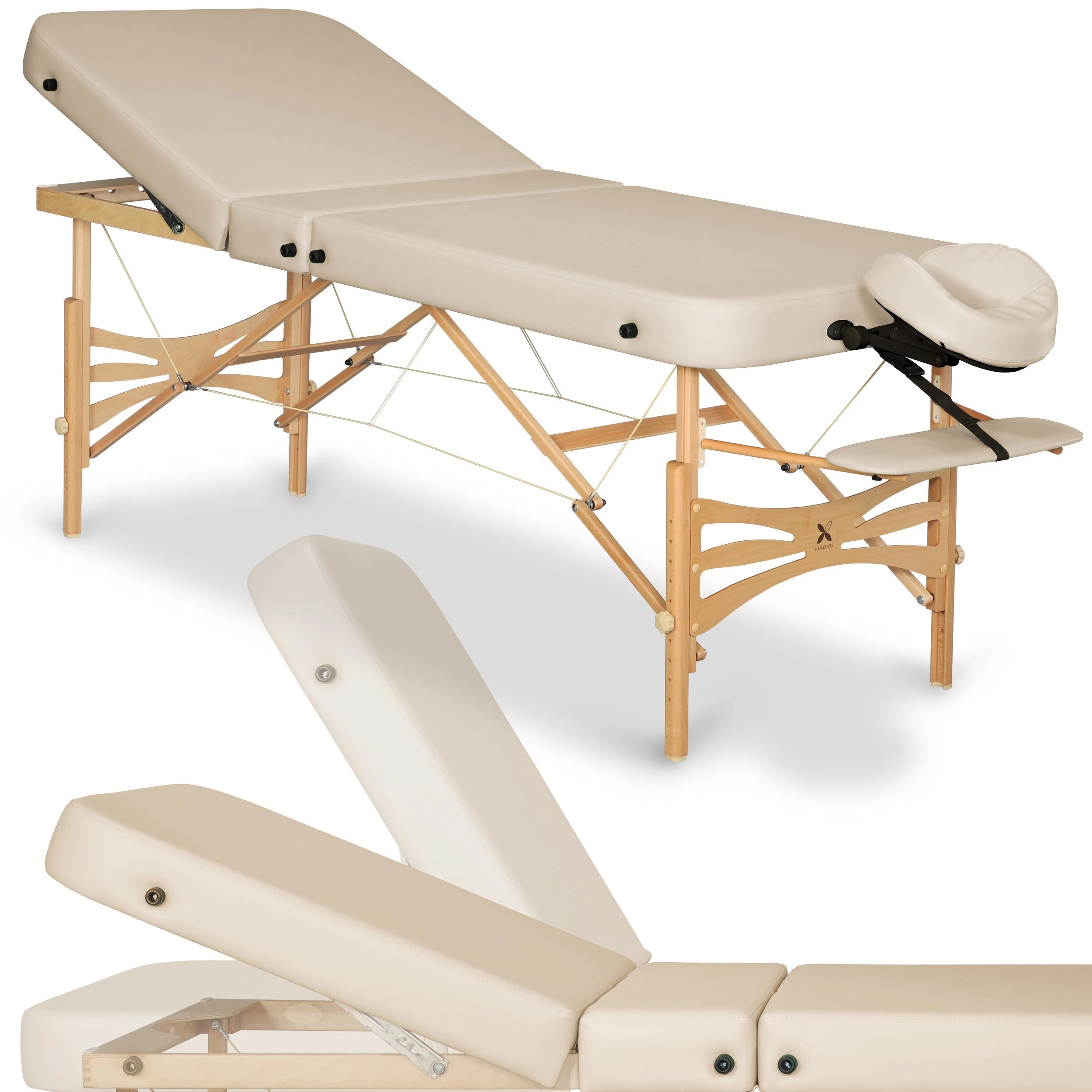 Massagetafel Gallo Plus Light Wood 76 Vinyl Flex K033, Beige
