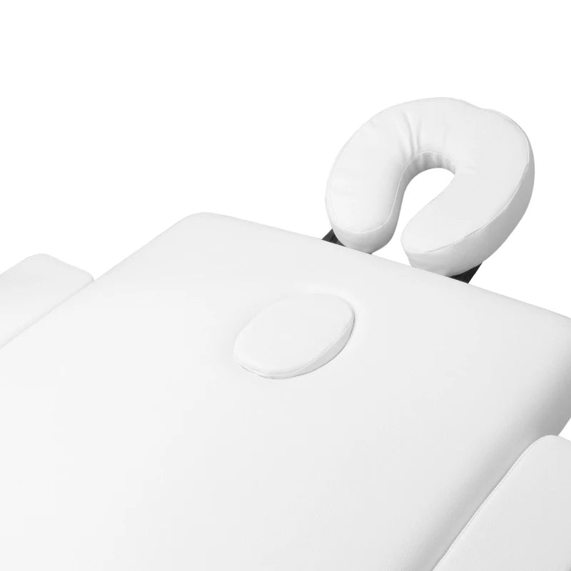 3-section aluminum comfort massage table, white