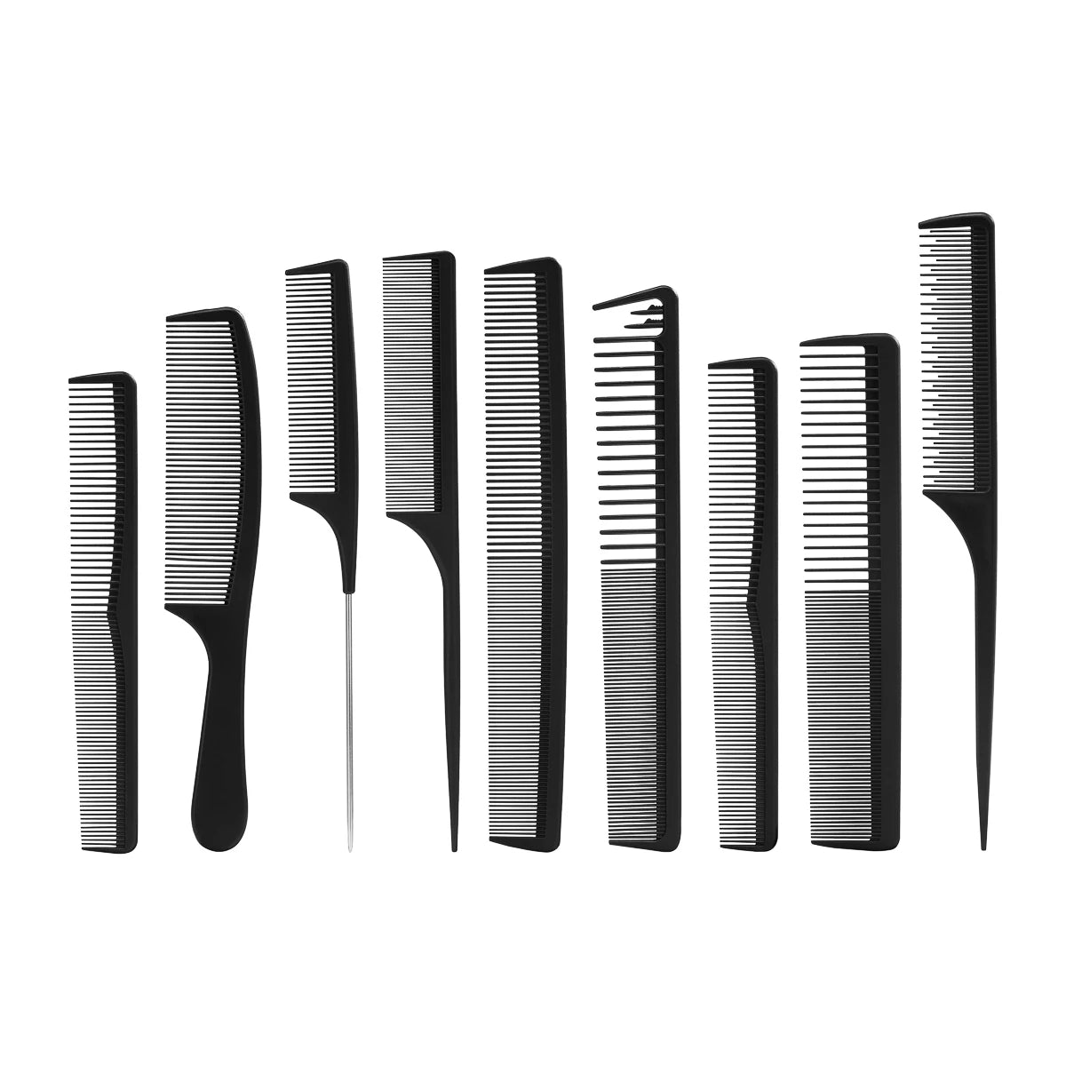 Kapperskammen carbon N-20, set 9 stuks