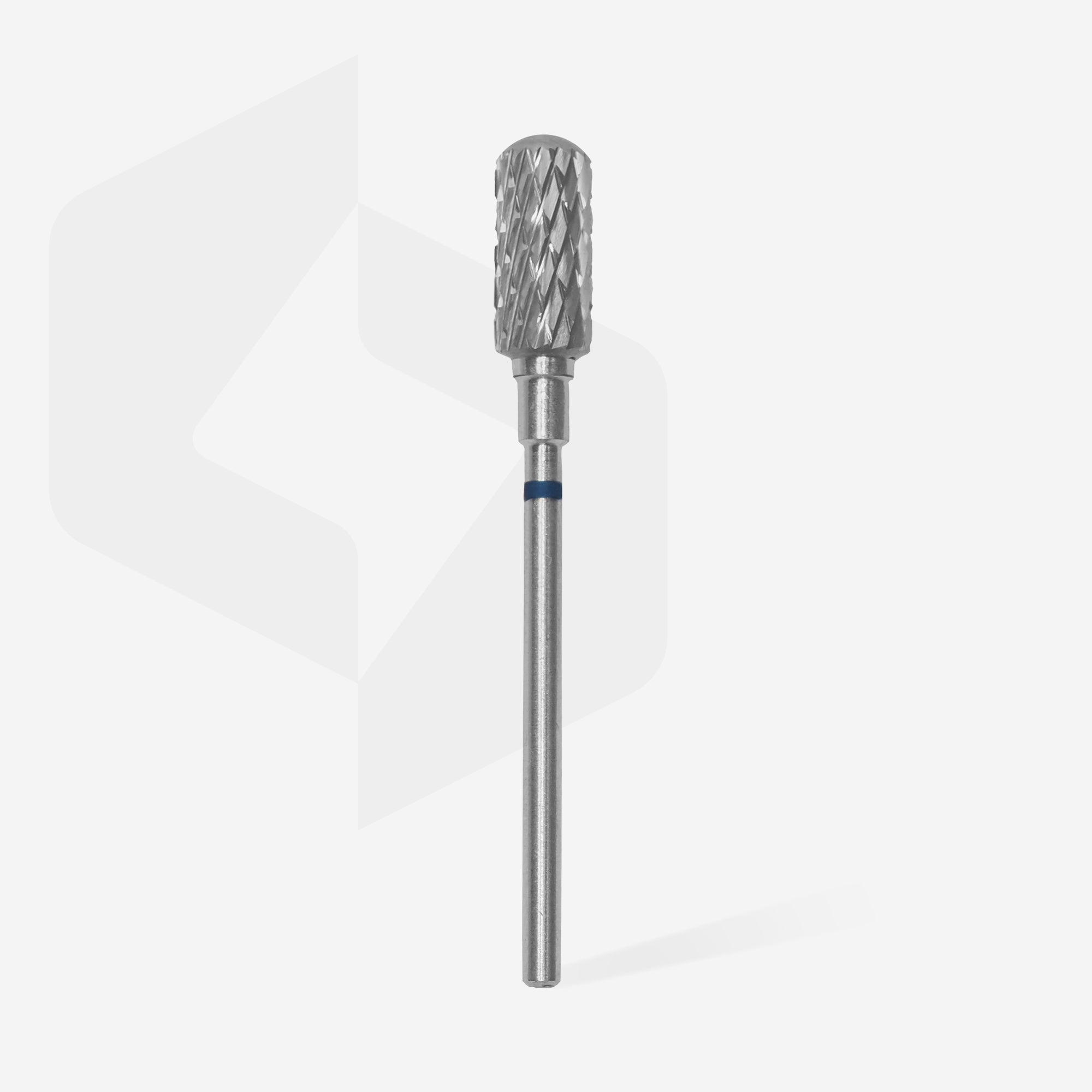 Staleks Expert Fraise en carbure de tungstène, cylindre arrondi sécurisé bleu, diamètre 6 mm