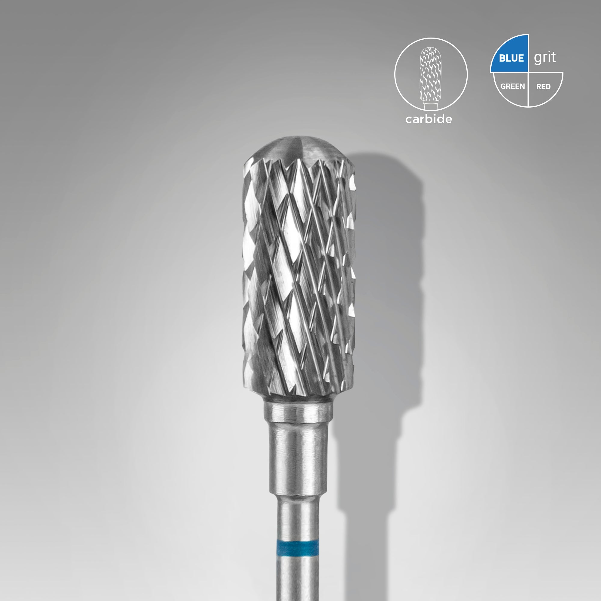 Staleks Expert Fraise en carbure de tungstène, cylindre arrondi sécurisé bleu, diamètre 6 mm