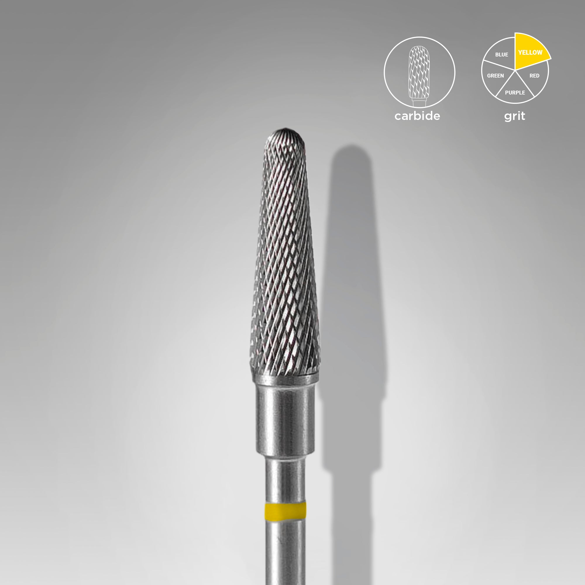 STALEKS EXPERT Carbide nail drill bit frustum yellow, head diameter 4 mm, working part 13 mm - yellow / very soft