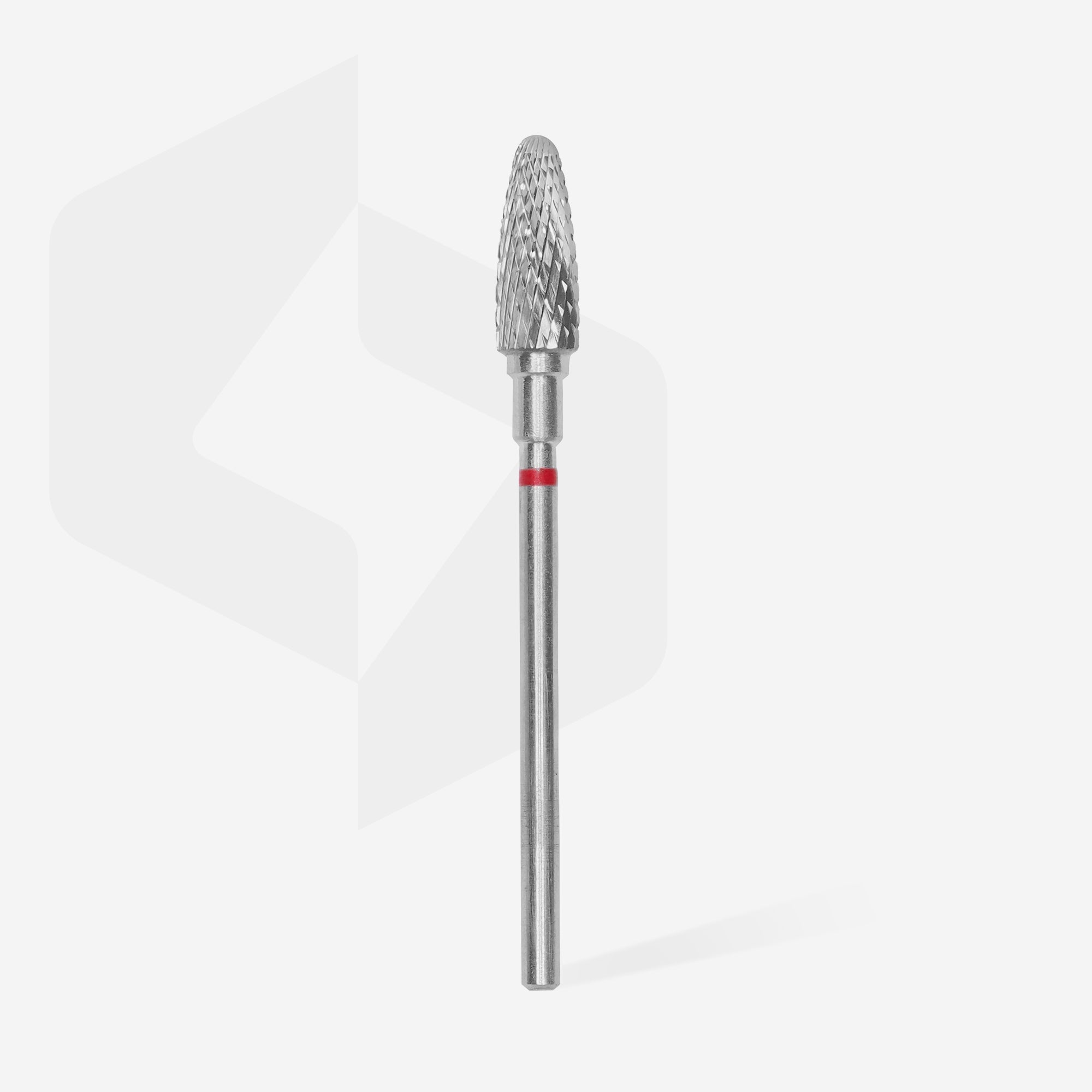 STALEKS EXPERT Carbide nail drill bit corn red, head diameter 5 mm, working part 13 mm - red / soft