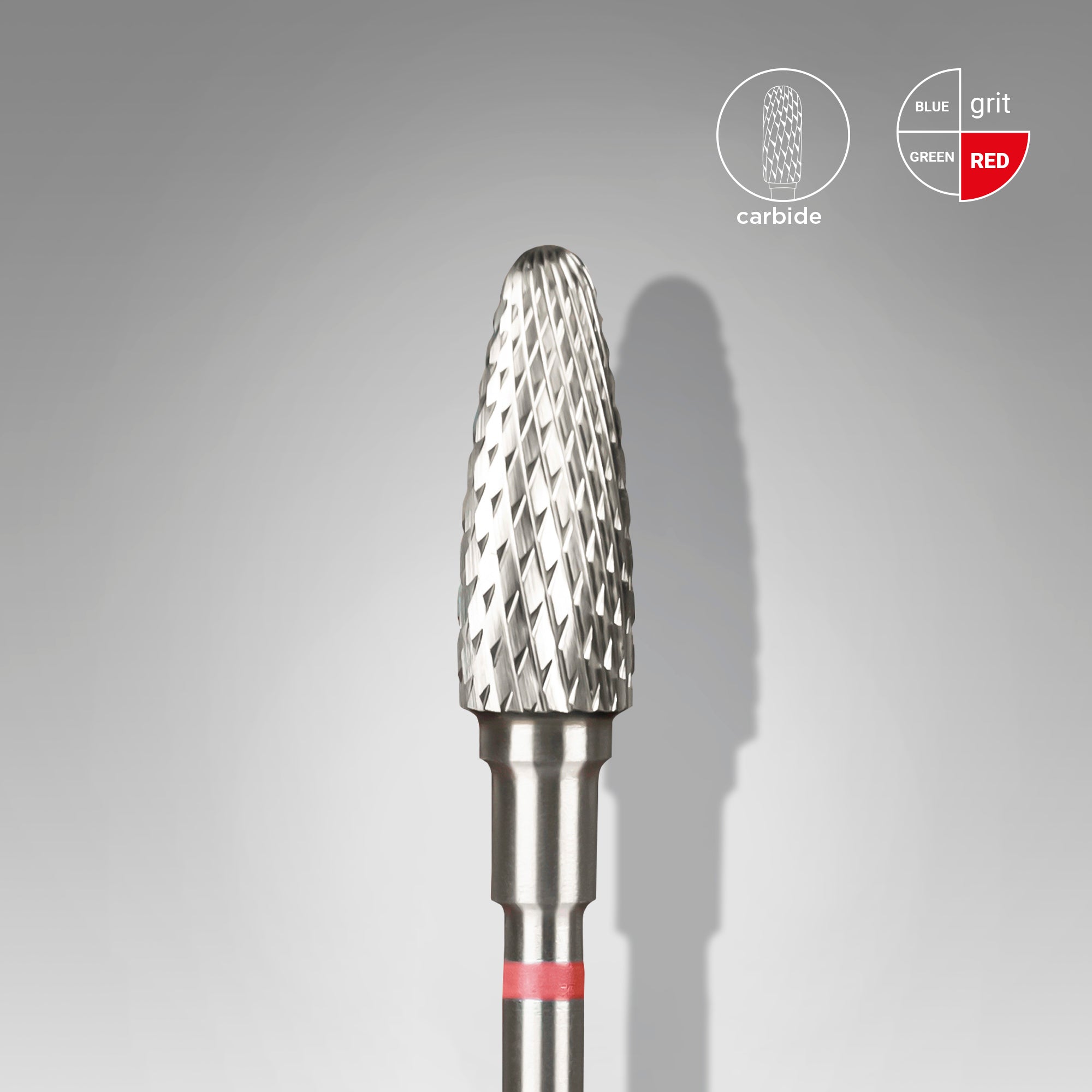 STALEKS EXPERT Carbide nail drill bit corn red, head diameter 5 mm, working part 13 mm - red / soft