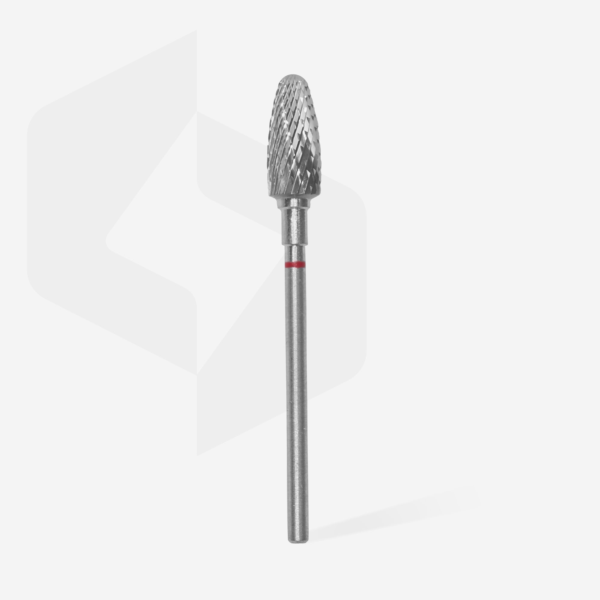 STALEKS EXPERT Carbide nail drill bit corn red, head diameter 6 mm, working part 14 mm - red / soft