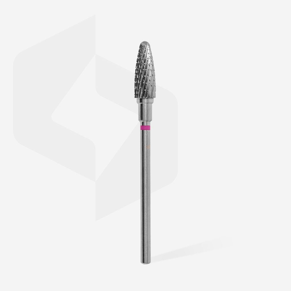 STALEKS EXPERT Carbide nail drill bit corn purple, head diameter 5 mm, working part 13 mm - violet / medium