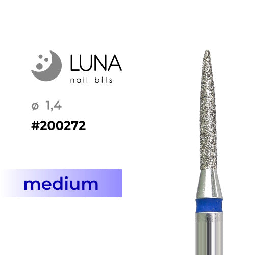 Diamanten freesstift Naald, 1,4 × 10 mm, Blauw (Medium)