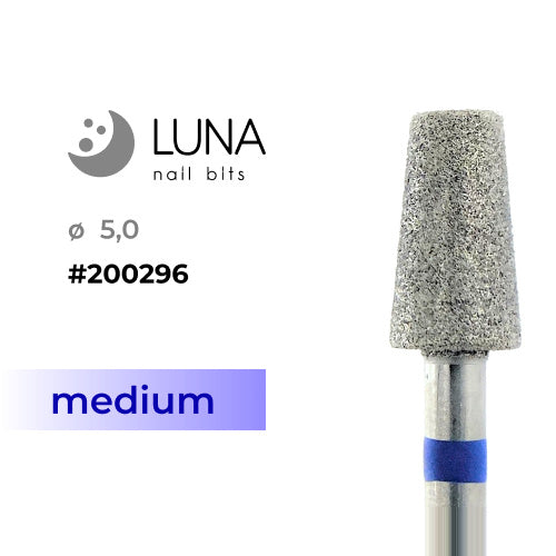 Deimantinis frezos antgalis, kūgio formos, 5,0 × 9 mm, mėlynas (vidutinis)