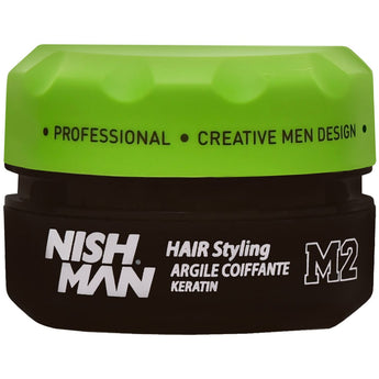 Nishman M2 Matte Clay Wax Keratin - Matte Hair Pomade, 100ml