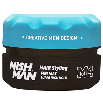 Nishman M4 Matte Super High Hold Wax - Water-Based Hair Styling Pomade, 100ml