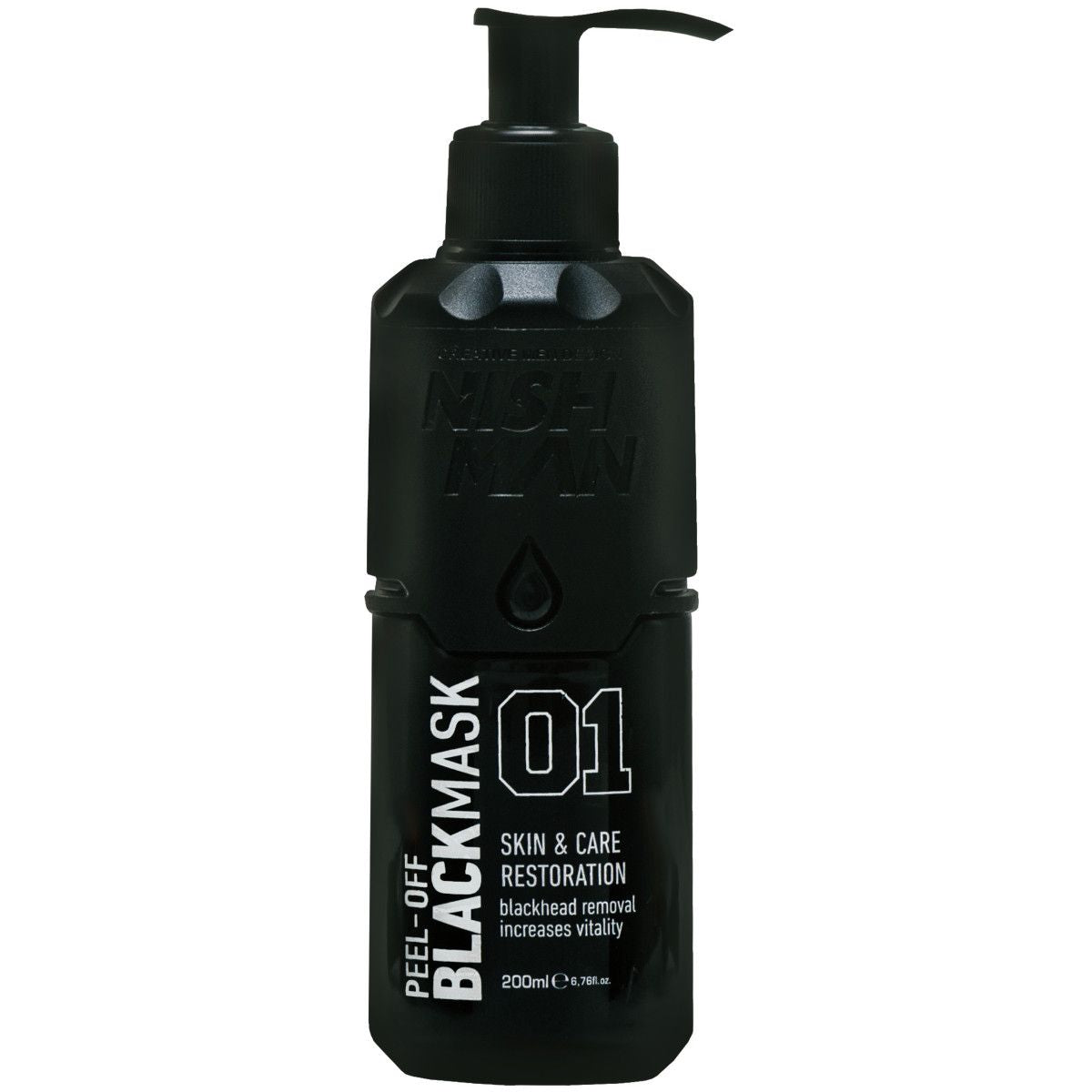 Nishman Peel-Off Black Mask Restoration 01 - Acne Skin Face Mask, 200ml