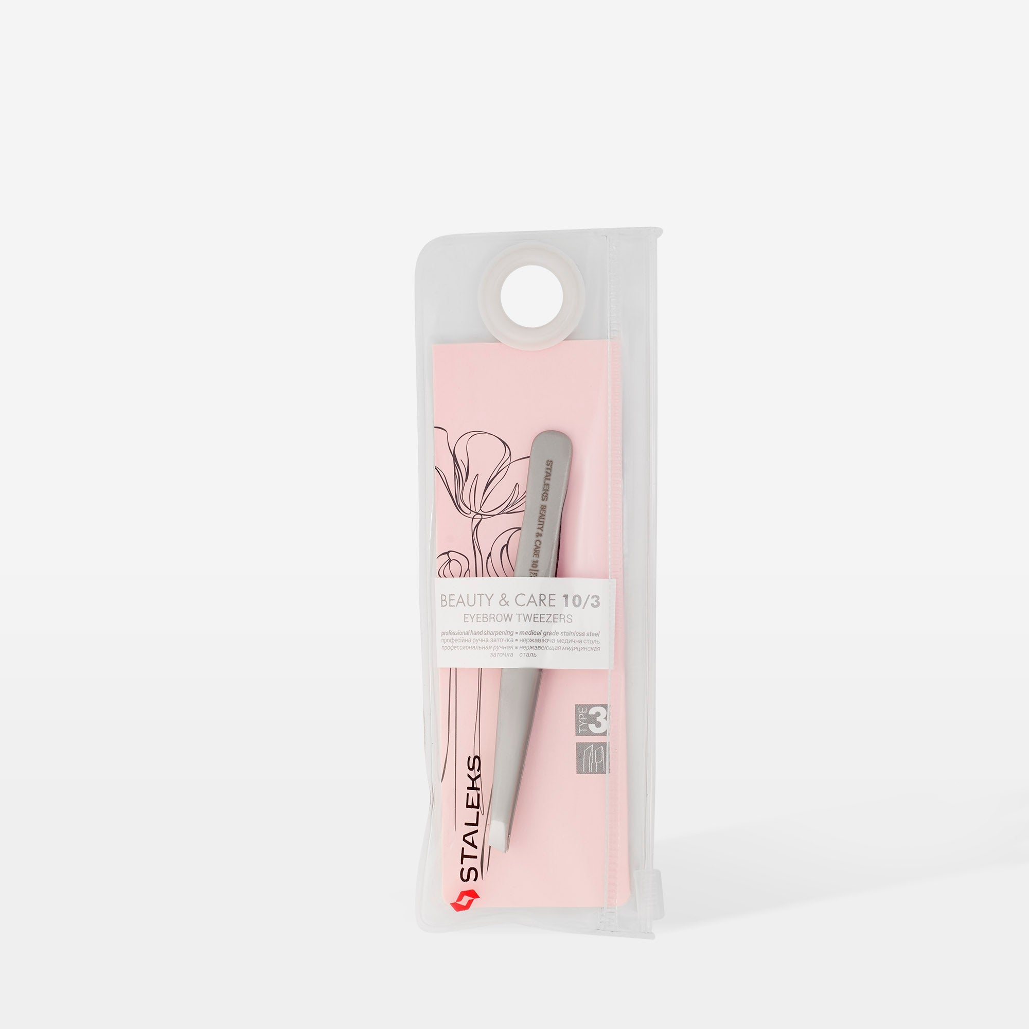 Øjenbrynspincet BEAUTY & CARE 10 TYPE 3 (bredt skråsleben)