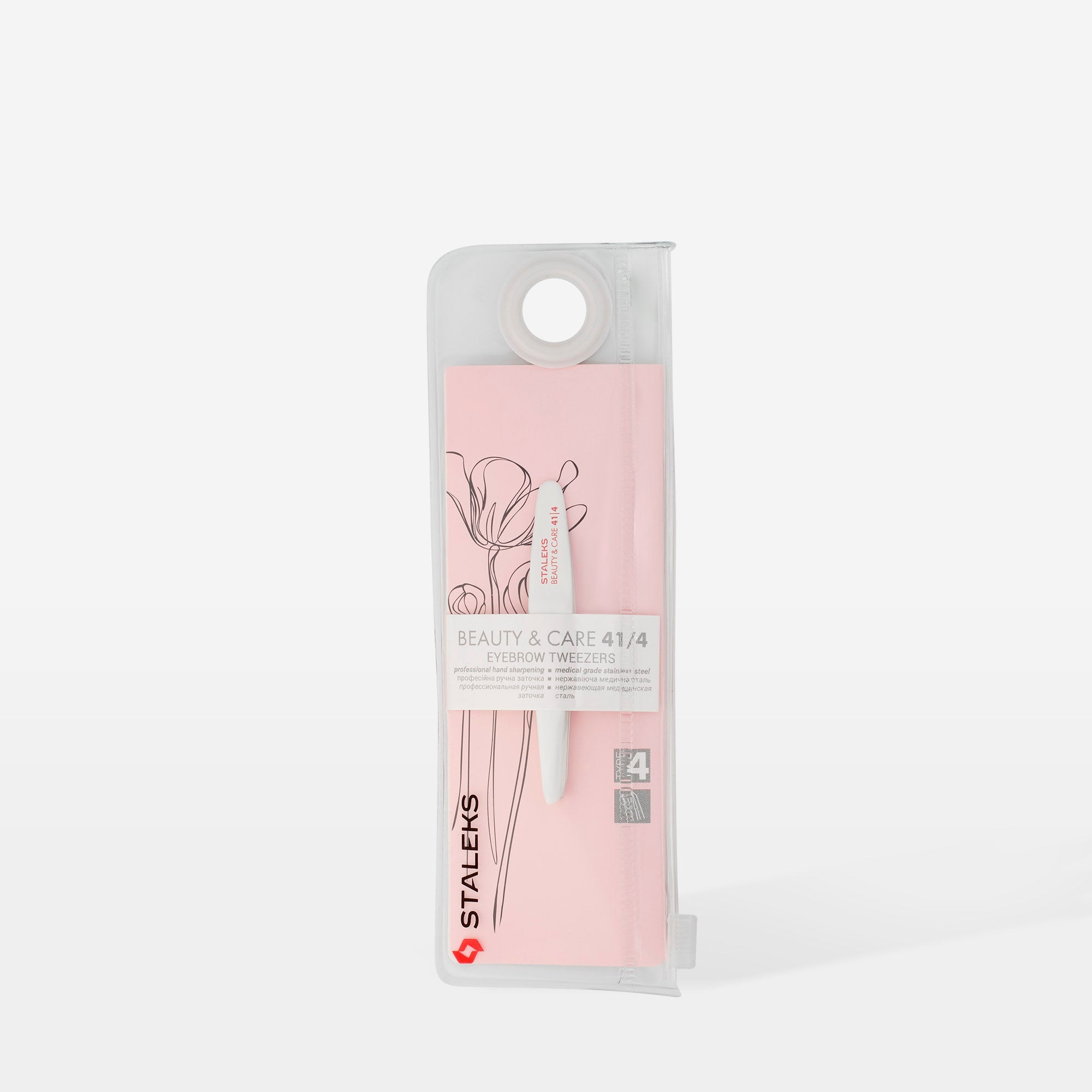 Пинцет для бровей BEAUTY & CARE 41 TYPE 4 (узкий скошенный)