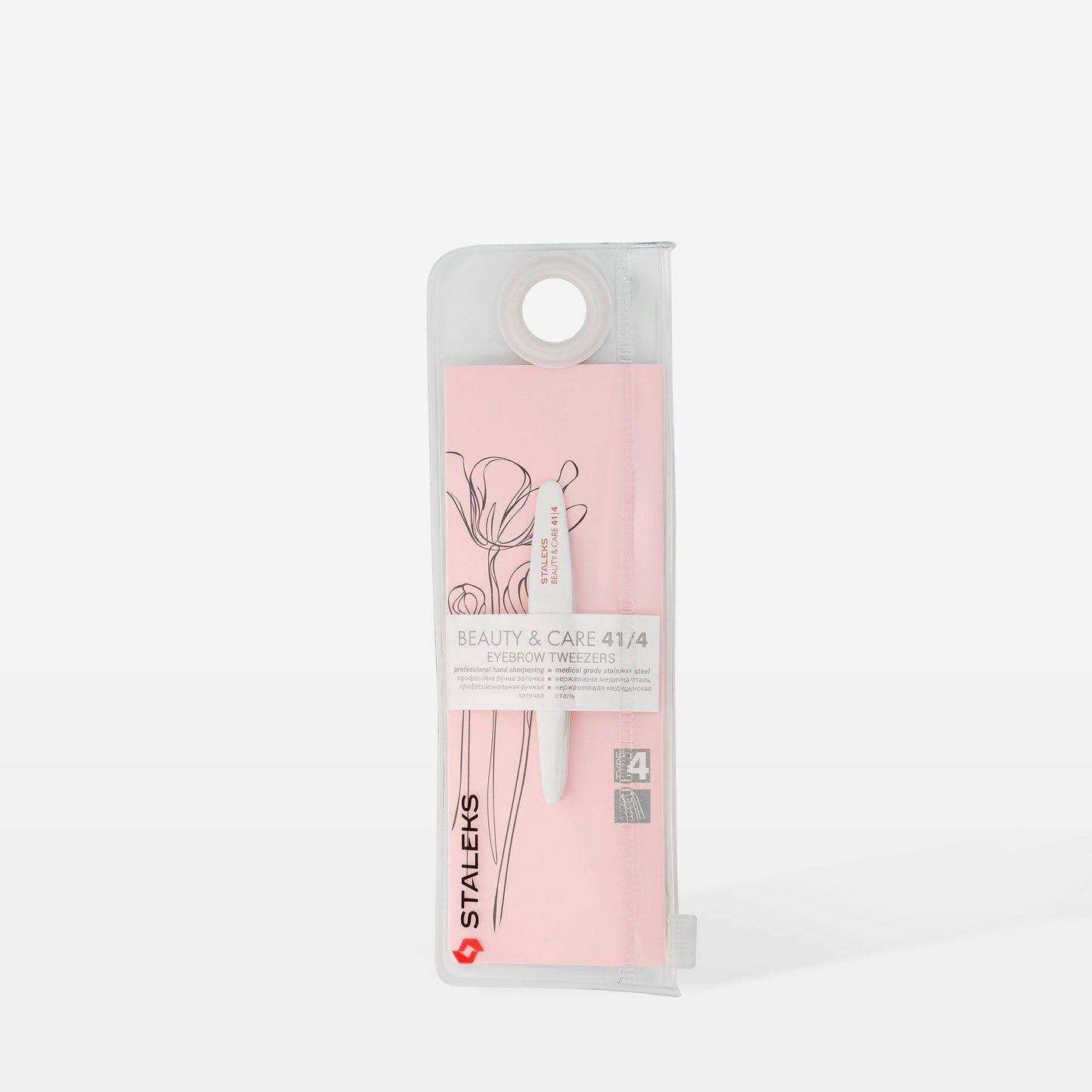 Пинцет для бровей BEAUTY & CARE 41 TYPE 4 (узкий скошенный)