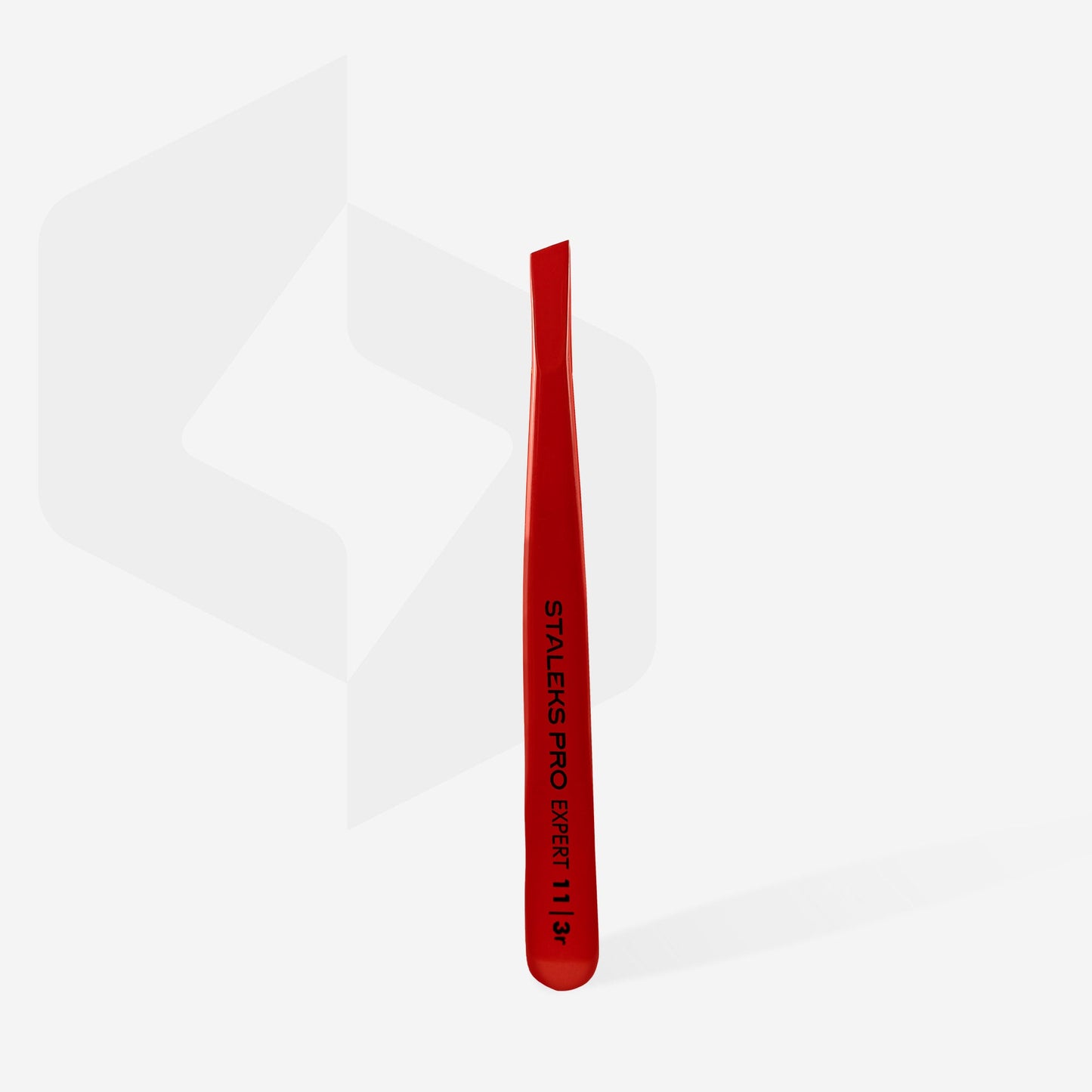 STALEKS EXPERT 11 TYPE 3b Профессиональные пинцеты для бровей с широким скошенным краем, красные